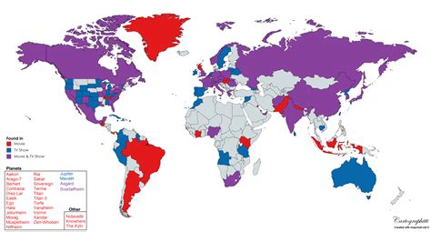 [OC] Map of Places Seen in the Marvel Cinematic Universe : MapPorn