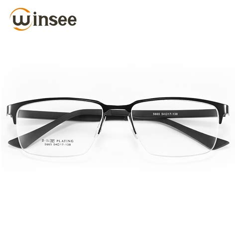 Winsee anti blue light Prescription glasses myopic lens Simple Fashion Brand Half Rim Optical ...