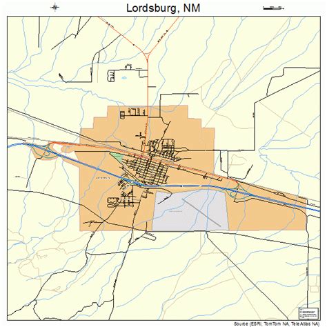 Lordsburg New Mexico Street Map 3542180