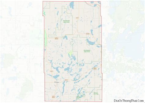 Map of Hubbard County, Minnesota - Thong Thai Real