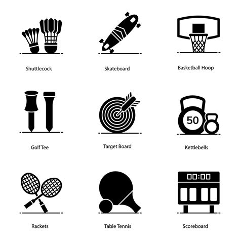 Pack Of Sports Equipment Flat Icons 5507554 Vector Art at Vecteezy