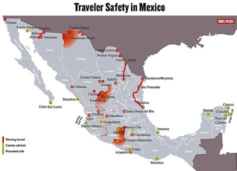 Which parts of Mexico are currently subject to US travel advisories? | Geo-Mexico, the geography ...