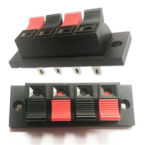 5 Pcs Single Row 4 Pin 4 Position Push Type Speaker Terminal Board Connectors -in Connectors ...