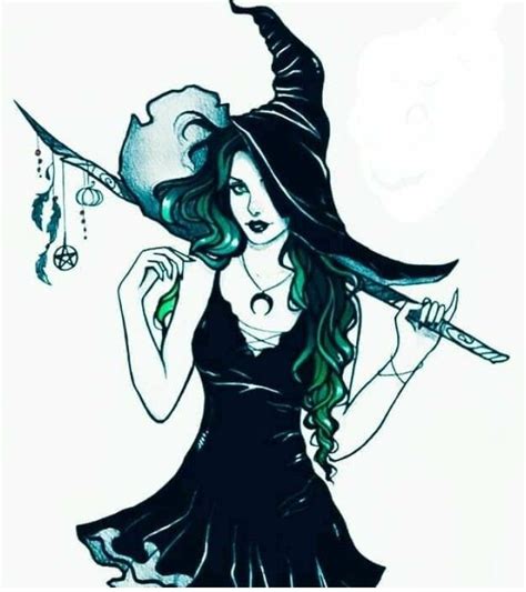 Pin by Bell on Ideias de tatuagens | Witch art, Witch drawing, Cartoon witch