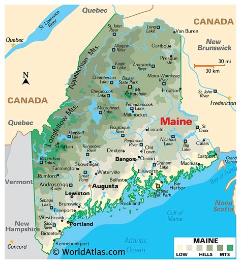 Detailed Map Of Maine