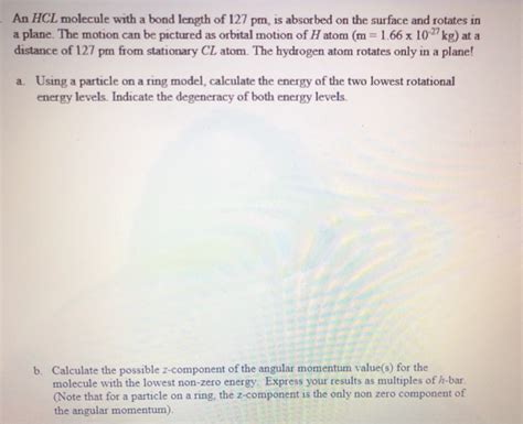 Solved An HCL molecule with a bond length of 127 pm, is | Chegg.com