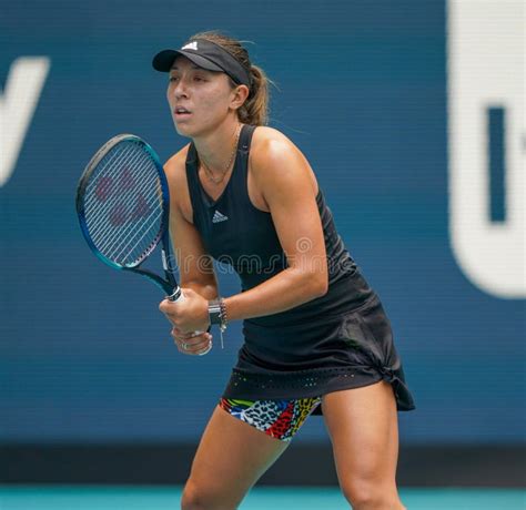 Professional Tennis Player Jessica Pegula of USA in Action during Miami Open 2022 Quarter-final ...