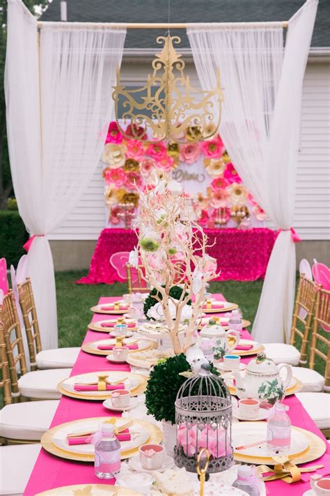 Kara's Party Ideas Pink & Gold Garden Tea Party | Kara's Party Ideas