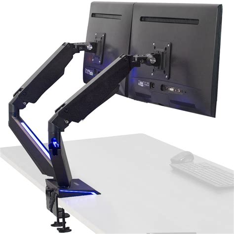 VIVO Dual Monitor Gaming Mount Desk Stand w/ LED Lights for Screens up ...