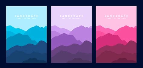 Free Vector | Colorful landscape gradient poster template