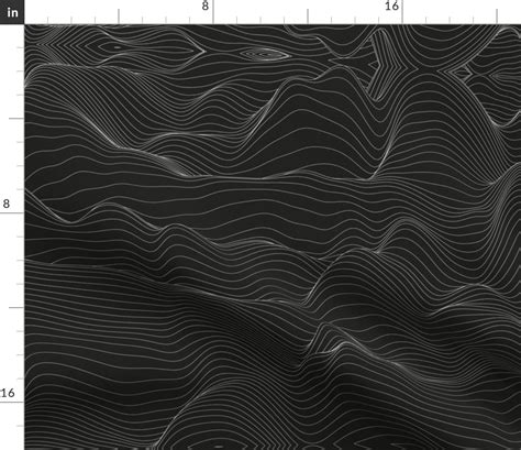 Topographic Map, Black and White Mapping Fabric | Spoonflower