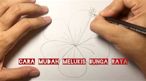 Cara Mudah Melukis Gambar Bunga Raya Untuk Prasekolah - YouTube