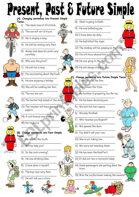 Exercises on Present, Past & Future Simple Tenses | Worksheets for kids, Future tense, Simple ...