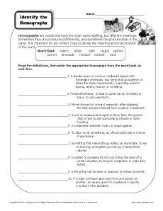 24+ Homograph Worksheet 5Th Grade Background