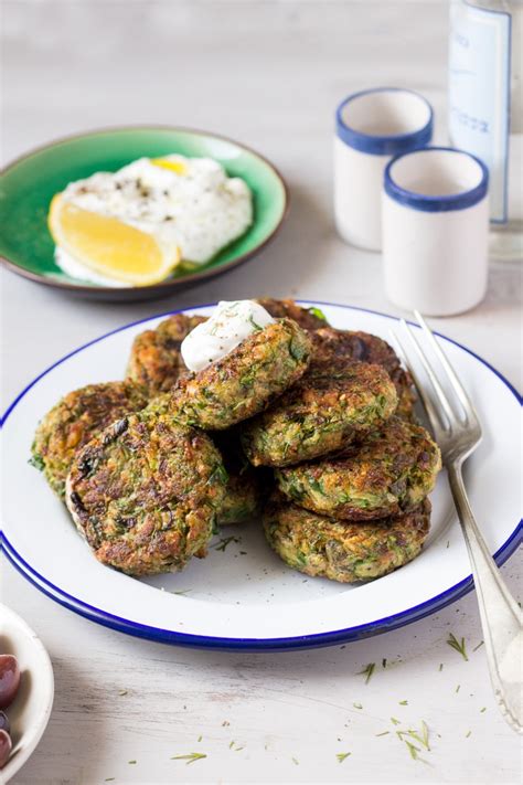 Vegan Greek zucchini fritters - Lazy Cat Kitchen