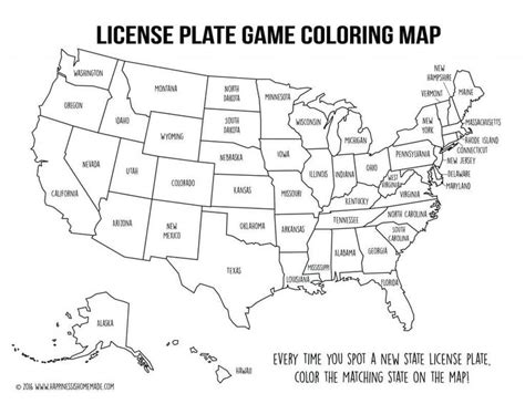 Road Trip Games: License Plate Coloring Map | Road trip fun, Road trip ...