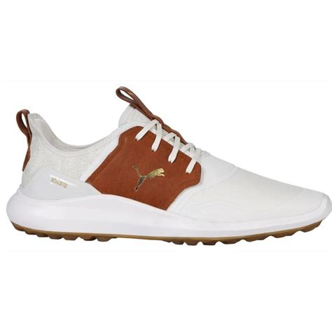 Puma IGNITE NXT Crafted Golf Shoes 2021 White/Leather Brown/Team Gold ...