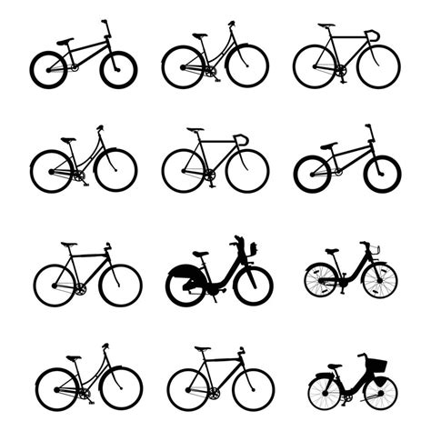 bicycle silhouette design set 21359353 Vector Art at Vecteezy