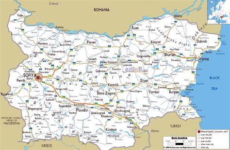 Large road map of Bulgaria with cities and airports | Bulgaria | Europe ...