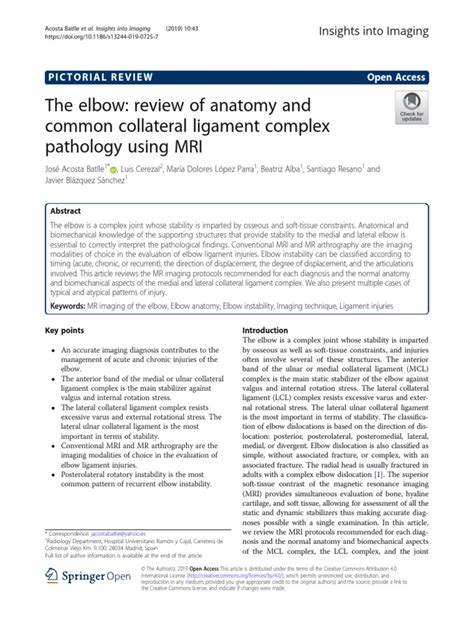 ELBOW MRI ANATOMY | PDF