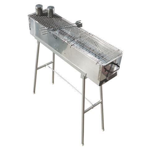 Party Griller 32" Stainless Steel Charcoal Grill w/ 20" Stainless Steel Mesh Grate (PG-3208M20 ...