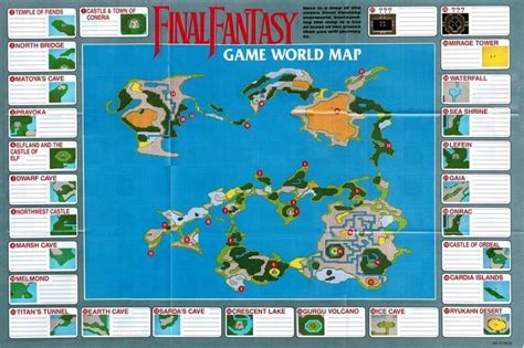 Final fantasy NES world map | Final fantasy nes, Final fantasy map ...