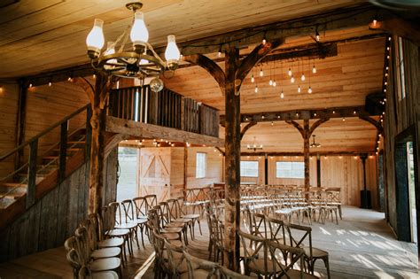 A look at the inside of our heritage barn set up with cross back chairs ...