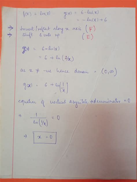 [Solved] Begin by graphing f(x)= ln x. Use transformations of this graph to... | Course Hero