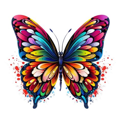 Premium Photo | Floral Butterfly Clipart Colorful Butterfly generated AI