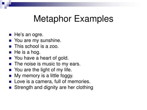 Examples Of Metaphors