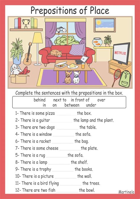 Prepositions of place-1ESO worksheet