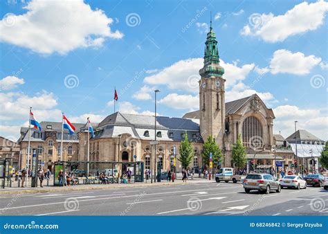 Gare Centrale Train Station in Luxembourg City Editorial Photography - Image of flag, square ...