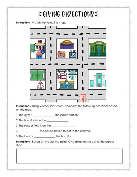 Ficha interactiva de Giving directions para Grade 3 | Worksheets for ...