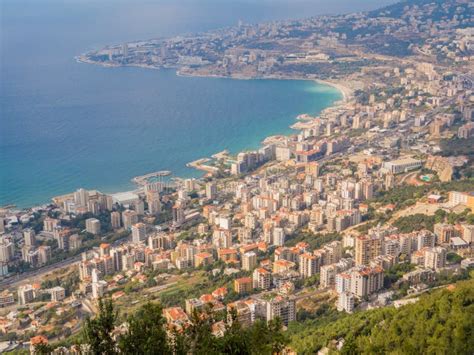 Aerial View of Harissa, Lebanon Stock Image - Image of arab, high ...