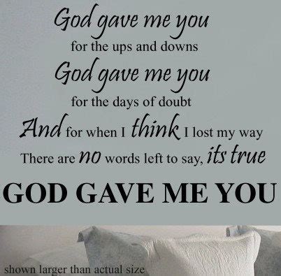 God Gave Me You Lyrics Vinyl Wall sayings by TheBabyDolls on Etsy