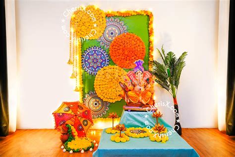 A Mandala Themed Floral Decoration for Ganesh Chaturthi Celebrations | Bangalore