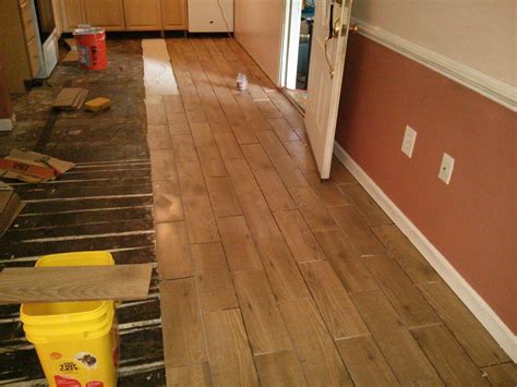 Floor Installation Photos: Wood-Look Porcelain Tile in Levittown