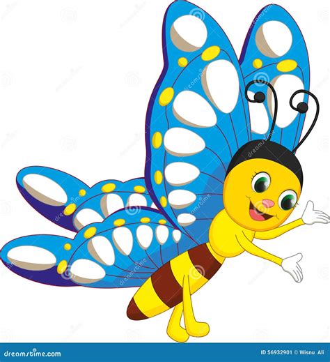 Cute butterfly cartoon stock vector. Illustration of beetle - 56932901