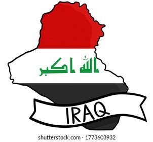 Iraq Flag Map Border Outline Stock Illustration 1773603932