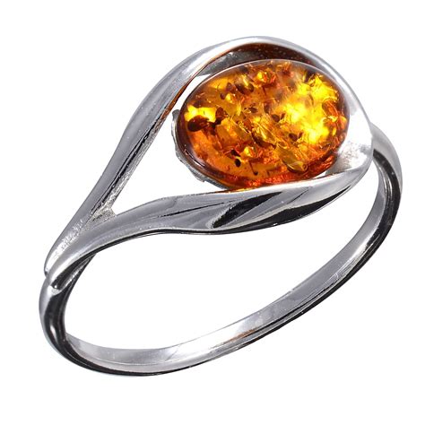 HolidayGiftShops - Sterling Silver and Baltic Honey Amber Ring - Walmart.com in 2021 | Amber ...