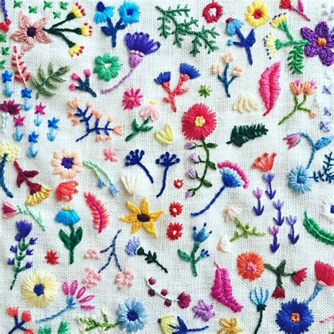 Tiny Embroidery Stitches Small Blooms Into Spontaneous Arrangements