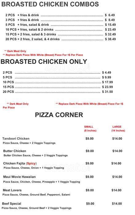 Red Rooster Menu, Menu for Red Rooster, East Richmond, Richmond ...