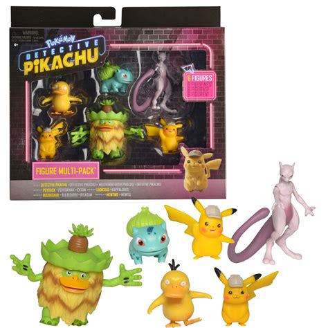 Buy Pokémon Detective Pikachu Battle Figure 6pc Multi-pack - Comes with ...