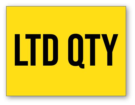 Ltd Qty Yellow - Shipping Label