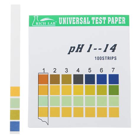 Universal ph test strips full range 1-14 indicator paper tester 100 strips boxed w/ color chart ...