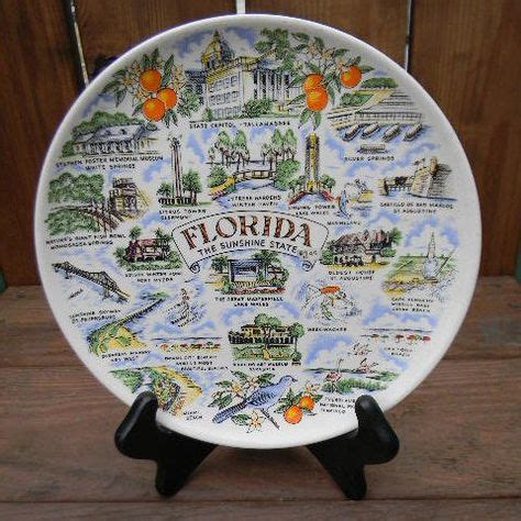 State Plate - FLORIDA - Collectible Decor Plate - 70s Souvenir | Plates, Decor, Decorative plates