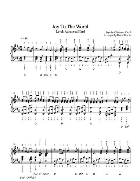 Joy to the World by Traditional Piano Sheet Music | Advanced Level #learnpiano | Sheet music ...