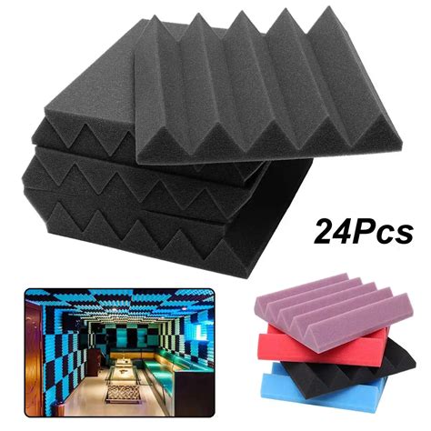 Studio Acoustic Soundproofing Foam 24pcs 25x25x5cm Tiles Sound ...