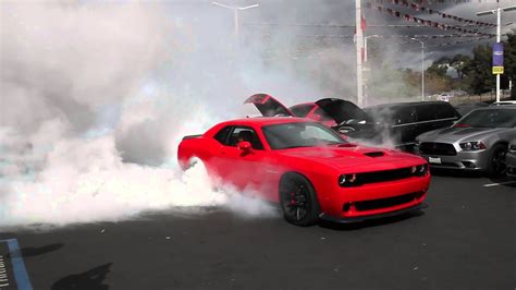 2015 dodge challenger hellcat srt burnout - YouTube