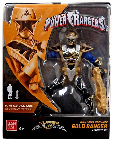 Power Rangers Super Ninja Steel Ninja Super Steel Mode Gold Ranger 5 Action Figure Bandai ...